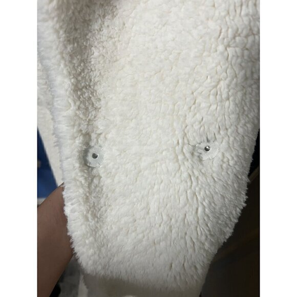 Forever 21 White FAUX FUR Vest W/ Pockets, BOHO, SHERPA, WESTERN, STAGECOACH - S - Picture 9 of 11